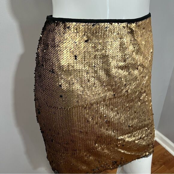‎Romeo & Juliet Couture Gold Sequin Skirt - M - Picture 5 of 12